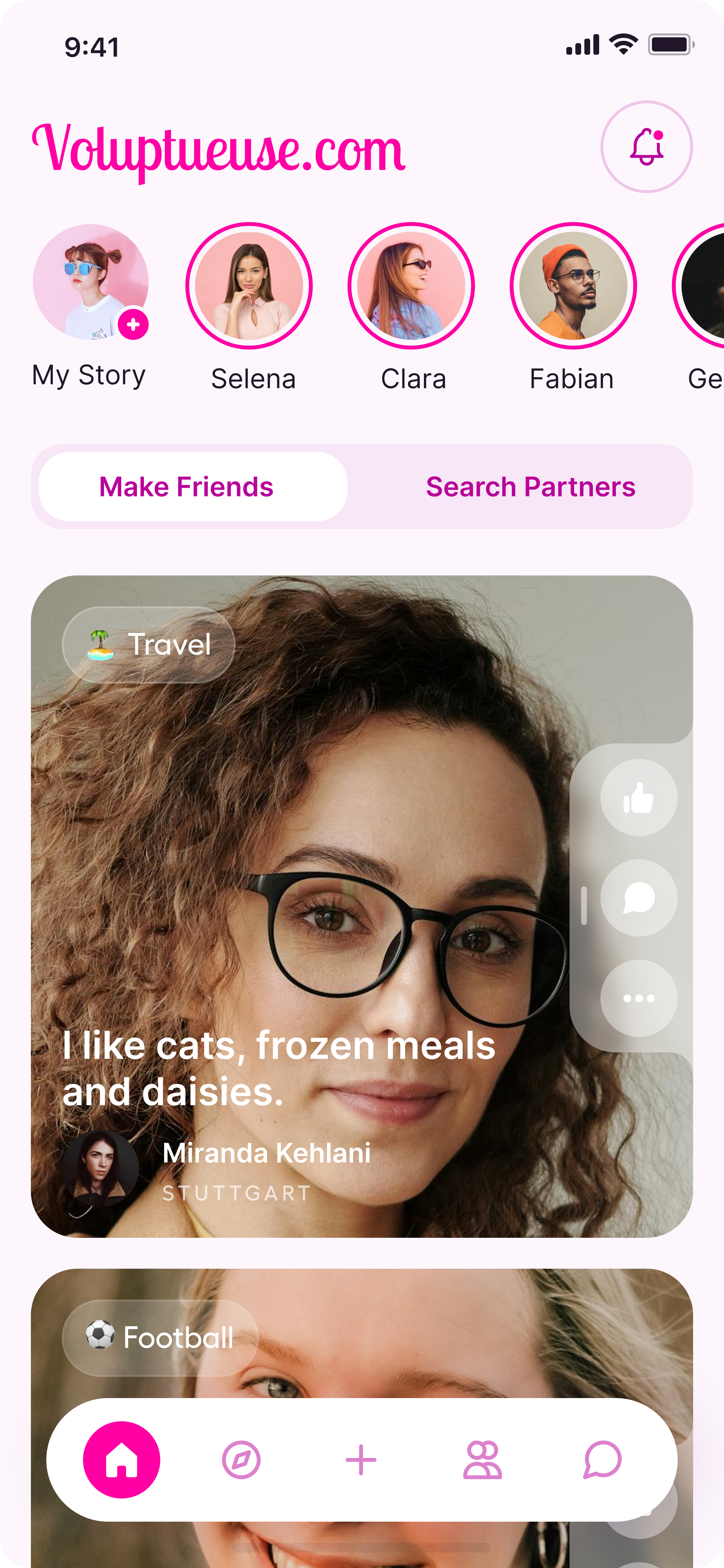 Modern dating app interface focused on creating meaningful connections