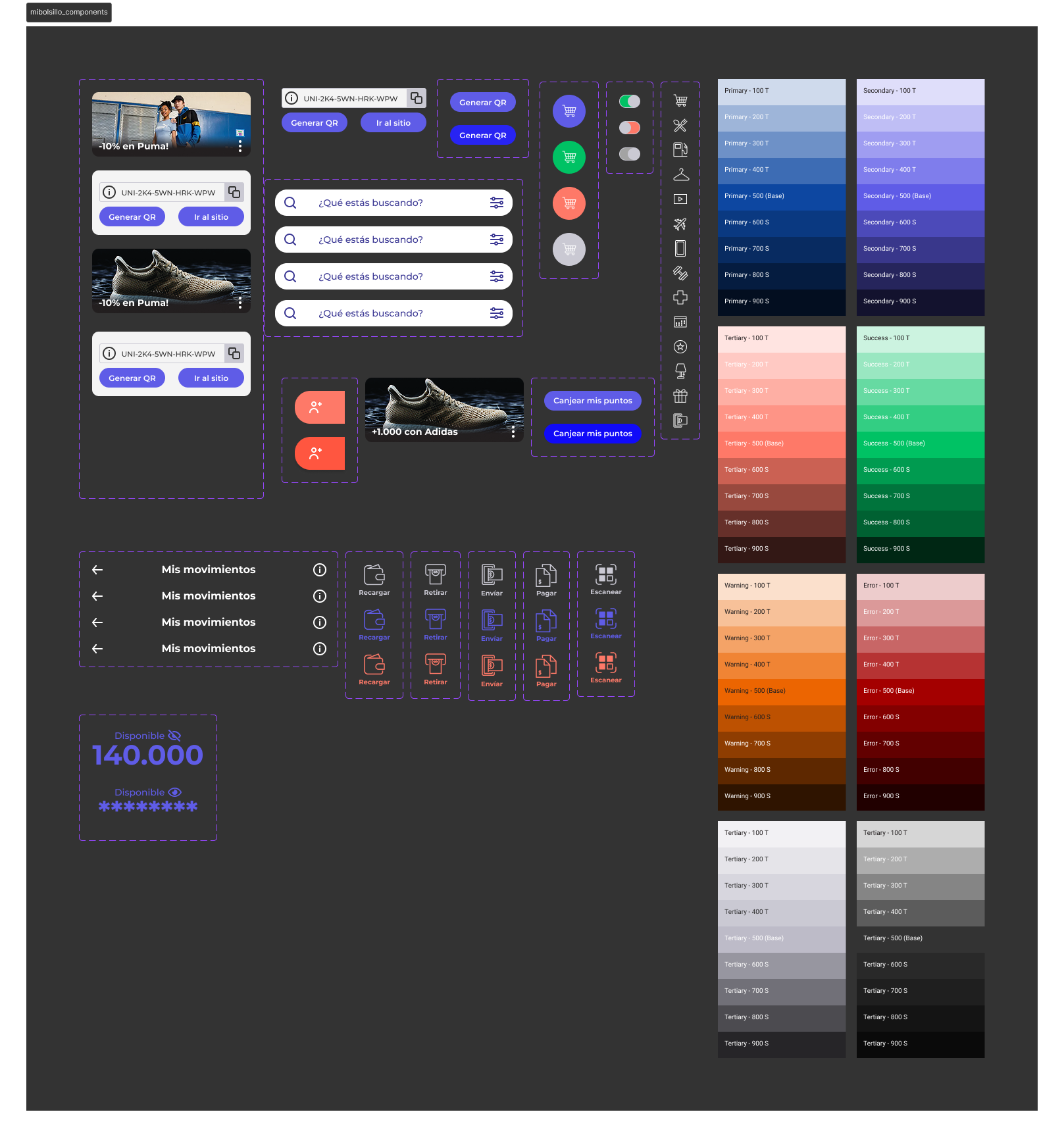 The rewards screen of the Mi Bolsillo app, showing a user-friendly interface for redeeming points