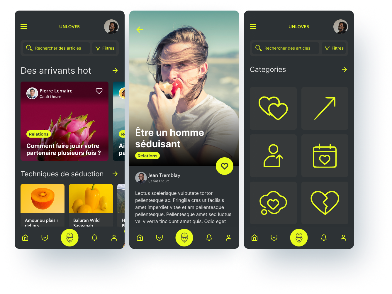 The Un-Lover platform showing an article in dark mode, optimized for readability.